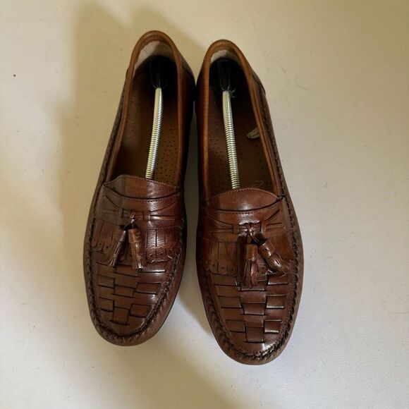 Earth Shoe Loafers Tassel Woven Men's 10 D Dale 4685543 Brown Leather‎ - Picture 1 of 10